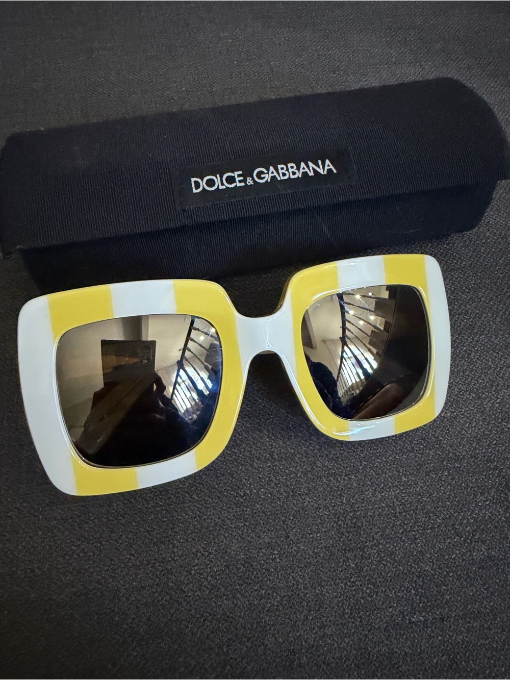 Dolce & Gabbana Color Block Sunglasses in Yellow & White